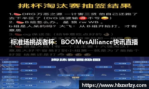 标准场挑战者杯：BOOMvsAlliance快讯直播